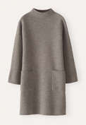 Kleid mit aufgesetzten Taschen, Taupe/Braun, webstill