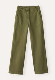 Hose mit geradem Bein, Oliv, webstill