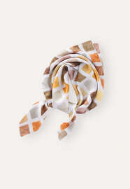 Quadratischer Schal, Orange/Ocker, webstill