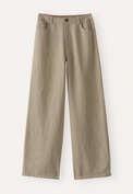 Weite Hose mit geradem Bein, Taupe, webstill