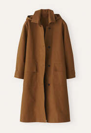 Trenchcoat mit Kapuze, Toffee, webstill