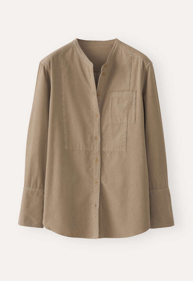 Feincord-Hemd mit Latzeinsatz, Zartes Braun, completeTheLook