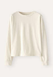 Sweatshirt aus pigmentgef&auml;rbtem Jersey, Pergament, webstill