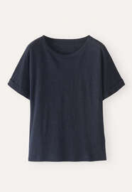T-Shirt, Blauschwarz, webstill