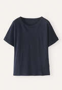 T-Shirt, Blauschwarz, webstill