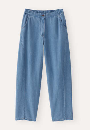Indigo-gef&auml;rbte Jeans, Gewaschenes Indigoblau, webstill