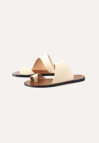 Sandalen mit Cut-outs, Leinen, webstill