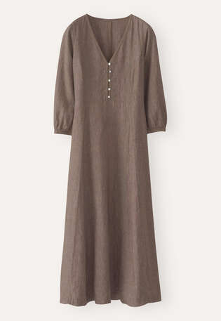 Kleid mit Godets, Kaffee, webstill
