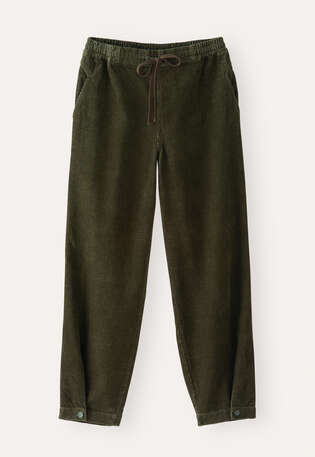 Schmal zulaufende Hose, Gewaschenes Tannengr&uuml;n, webstill