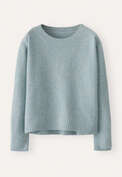 Pullover mit Rundhalsausschnitt, Zartes Denimblau, webstill