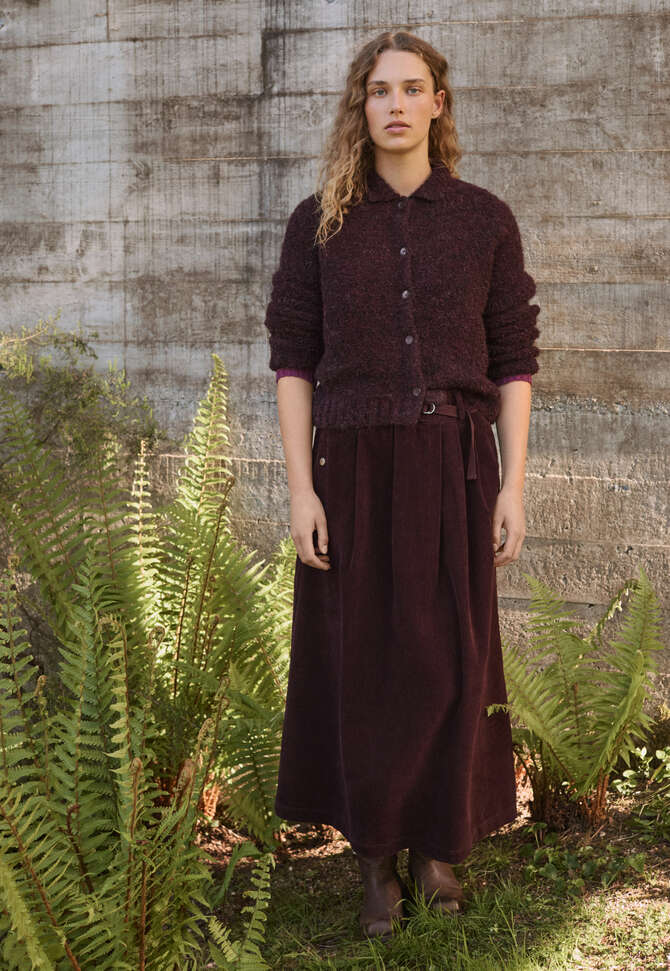 Cardigan mit Kragen, Weinrot, completeTheLook