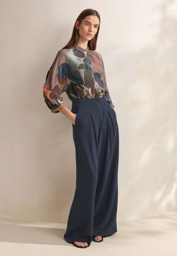 Print-Bluse mit angeschnittenen &Auml;rmeln, Aquamarin/Mauve, completeTheLook