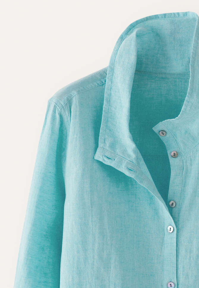 Hemd mit Trichterkragen, Aqua, completeTheLook
