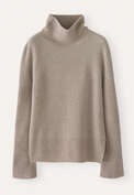 Rollkragenpullover, Zartes Taupe, webstill