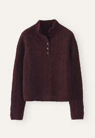 Pullover mit gekn&ouml;pftem Kragen, Weinrot, webstill