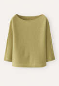 Pullover mit U-Boot-Ausschnitt, Limette, webstill