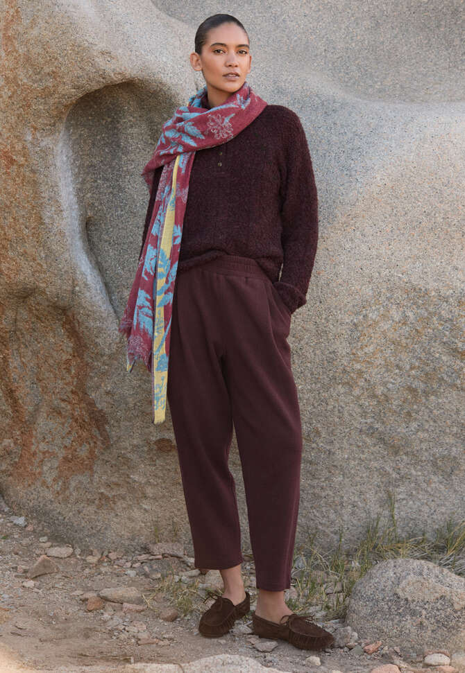 Pullover mit gekn&ouml;pftem Kragen, Weinrot, completeTheLook