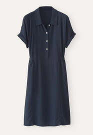 Kurzes Kleid mit Kragen, Mitternacht, webstill