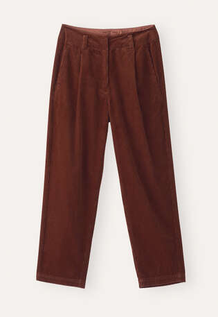 Bundfaltenhose, Kastanienbraun, webstill