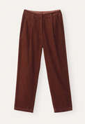 Bundfaltenhose, Kastanienbraun, webstill