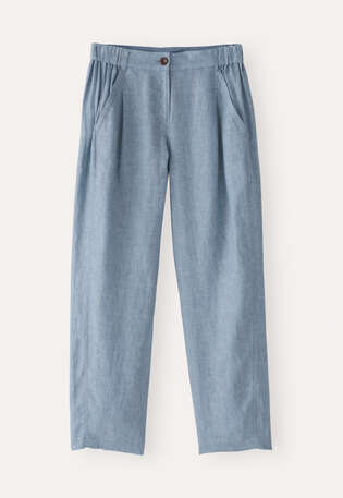 K&uuml;rzere, schmal zulaufende Hose, Denim, webstill