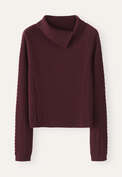 Pullover mit Ripp- und Zopfmuster, Dunkle Maulbeere, webstill