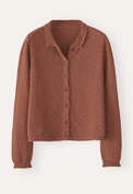 Cardigan im Perlmuster, Chili/Orange, webstill