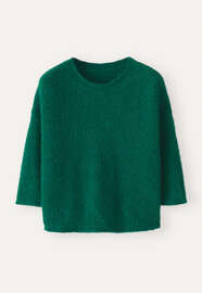Kurz&auml;rmeliger Pullover, Dunkles Smaragdgr&uuml;n, webstill