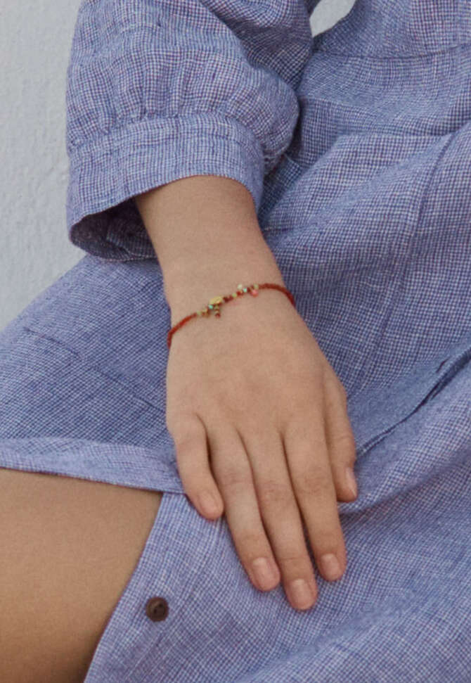 Armband aus roten Perlen, Rot, completeTheLook