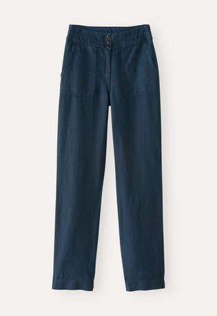 Hose mit geradem Bein, Dunkles Denimblau, webstill