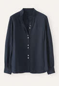 Bluse mit Trichterkragen, Mitternacht, webstill