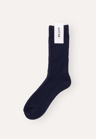 Gerippte Socken, Navy, webstill