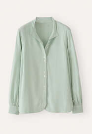 Bluse mit Trichterkragen, Aqua/Mint, webstill