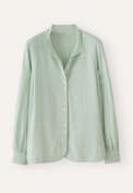 Bluse mit Trichterkragen, Aqua/Mint, webstill