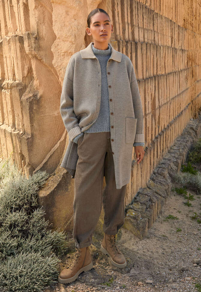 Wollwalk-Coatigan, Taupe/Rehbraun, completeTheLook