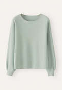 Perlmuster-Dolman-Pullover, Gewaschenes Aqua, webstill