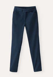 Hose mit schmalem Bein, Dunkelblau, webstill