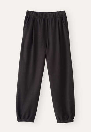 Hose im Jogging-Stil, Schwarzbraun, webstill
