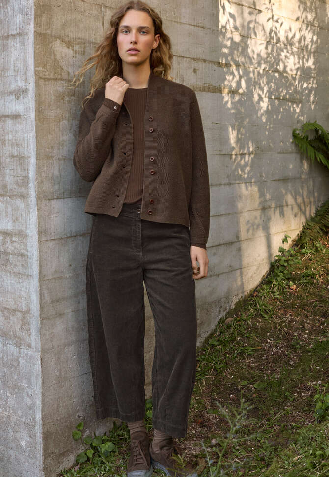 Cardigan mit Knopfleiste, Dunkelbraun, completeTheLook
