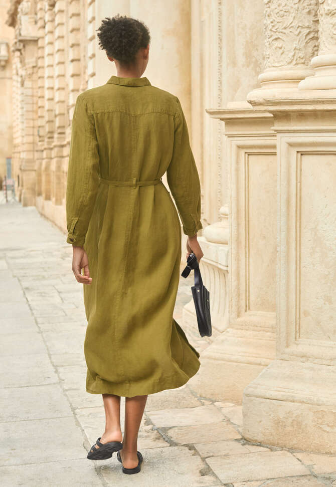 Kleid mit Taschen, Dunkle Limette, completeTheLook
