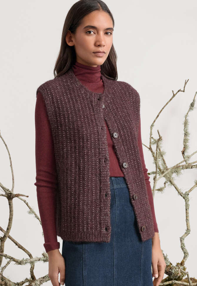 Gerippter Pullover, Weinrot, completeTheLook