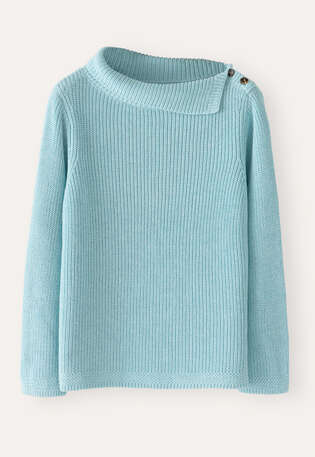 Pullover mit Kragen, Mint/Ozean, webstill