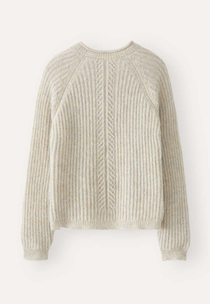 Ripppullover mit Rundhalsausschnitt, Naturstein, completeTheLook