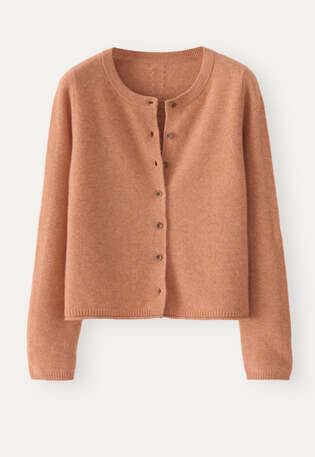 Durchgekn&ouml;pfter Pullover, Apricot, webstill