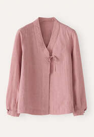 Hemd im Kimono-Stil, Blasses Korallenrot, webstill