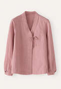 Hemd im Kimono-Stil, Blasses Korallenrot, webstill