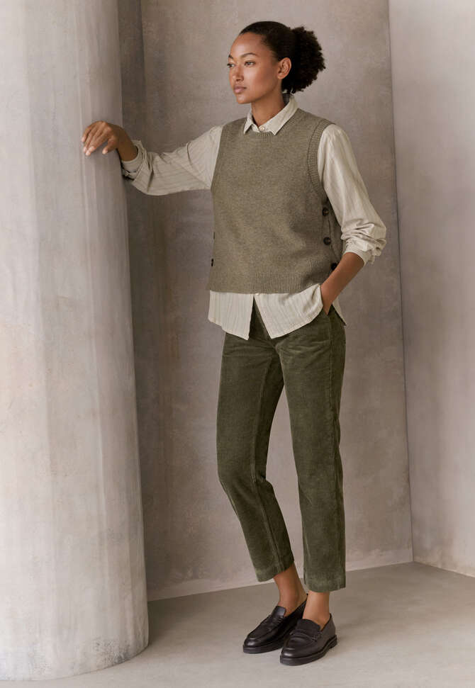 &Auml;rmelloser Pullover, Khaki, completeTheLook