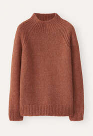 Raglanpullover mit Trichterkragen, Kupferorange, webstill