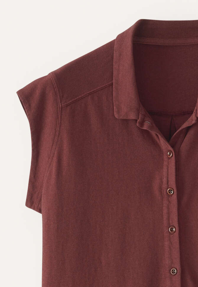 Fl&uuml;gel&auml;rmel-Bluse aus Jersey, Pflaumenrot, completeTheLook