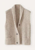Cardigan mit Schalkragen, Muschel/Grau, webstill